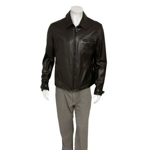Ralph Lauren Purple Label Mens Lambskin Leather Bomber Jacket